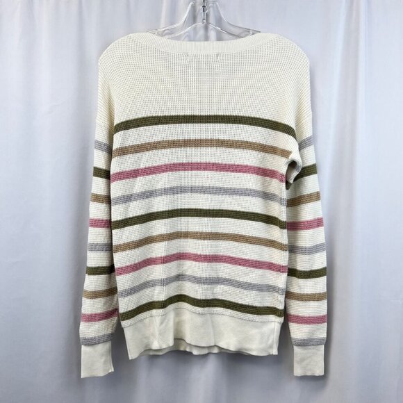 Design History Women’s Long Sleeve Round Neck Tight Knit Sweater Ivory/Multi XS - Picture 7 of 8